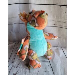 Dragon Stuffed Animal Plush 13in Tall Floral Pattern Possibly Handmade